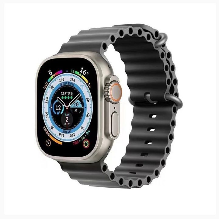 بند اپل واچ مدل Slicto Rubber Elastic Ocean Watch Straps به رنگ مشکی