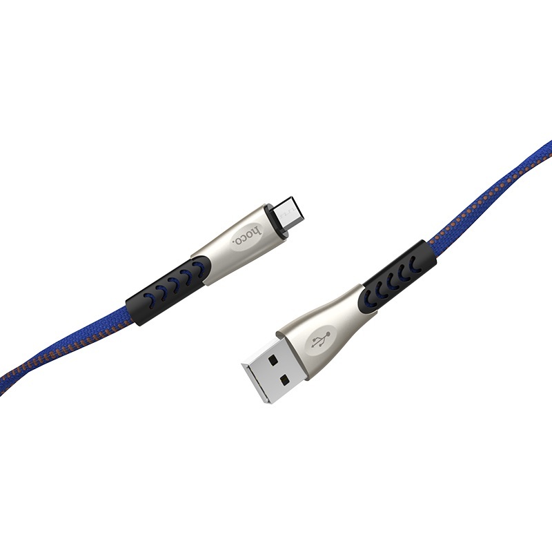  کابل USB به Micro USB هوکو مدل U48 به طول 1.2 متر رنگ مشکی نمای دو سر کابل 