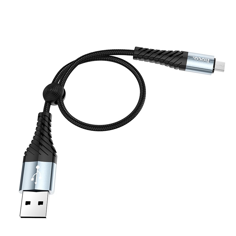  کابل USB به Micro USB هوکو مدل X38 به طول 0.25 متر رنگ مشکی نمای پیچیده 