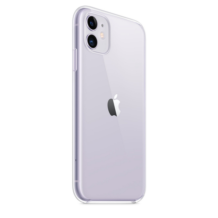  گارد شفاف موبایل آیفون 11 رنگ گوشی بنفش نمای کج 