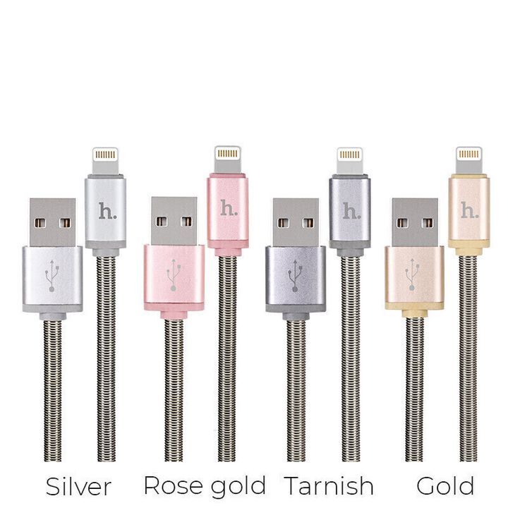  کابل تبدیل USB به لایتنینگ هوکو مدل U5 به طول 1.2 متر در رنگ‌های مختلف شامل نقره‌ای، رزگلد، تیره و طلایی 