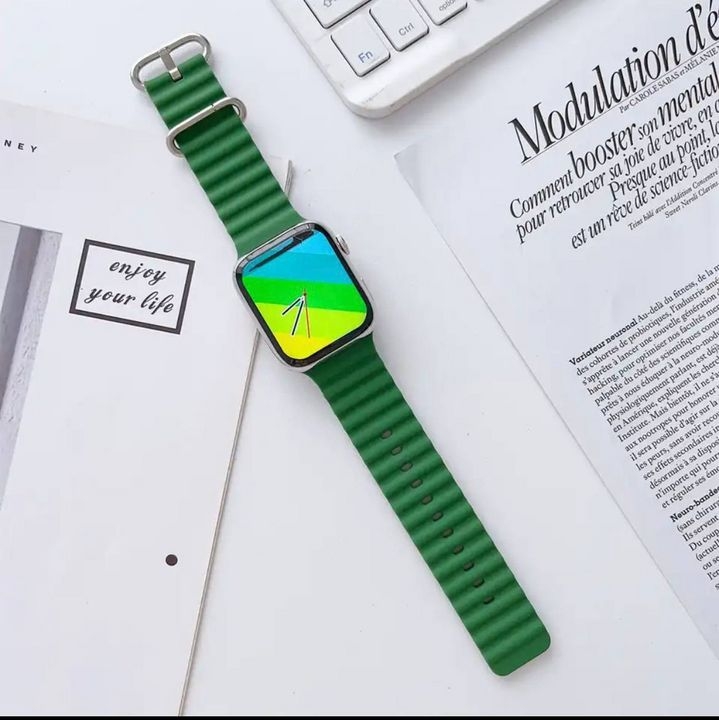  بند سبز رنگ اپل واچ مدل Rubber Elastic Ocean با طراحی مدرن و قابل تنظیم برای سایزهای مختلف 