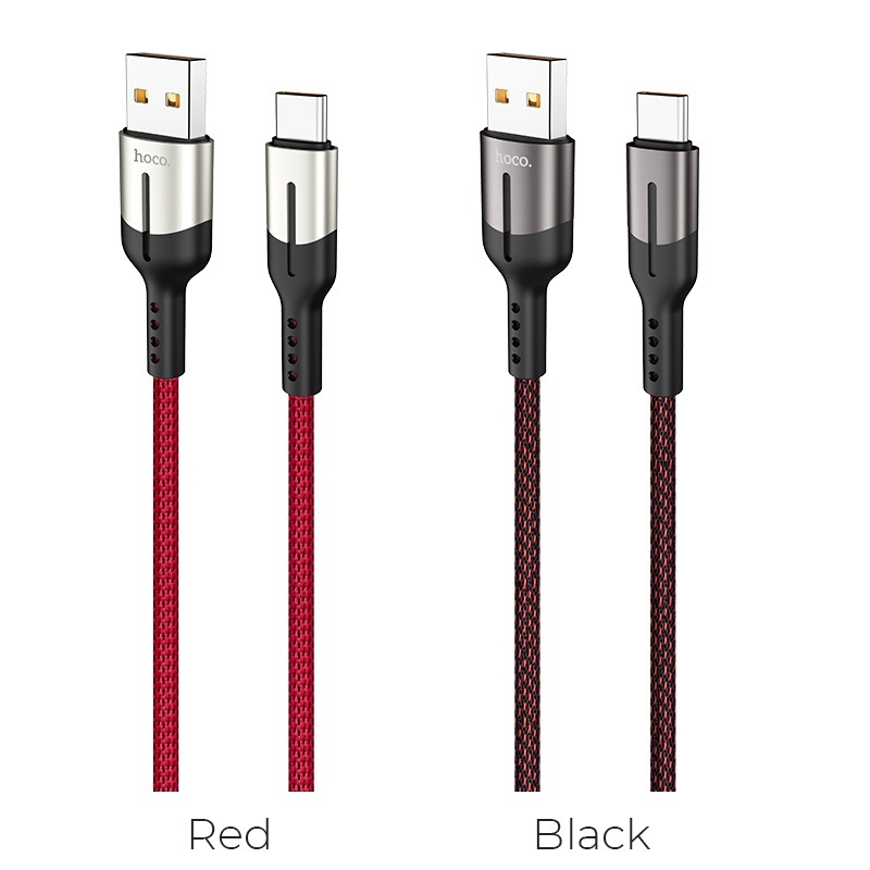  کابل USB به Type-C هوکو مدل U68 به طول 1.2 متر رنگ قرمز و مشکی 