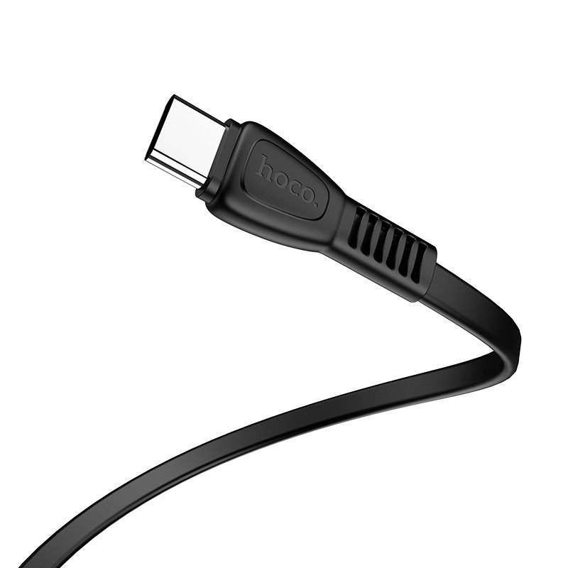  کابل USB به Type-C هوکو مدل X40 به طول 1 متر رنگ مشکی نمای یک سر کابل 