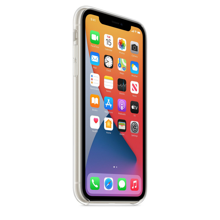  گارد شفاف موبایل آیفون 11 رنگ گوشی مشکی نمای کج 