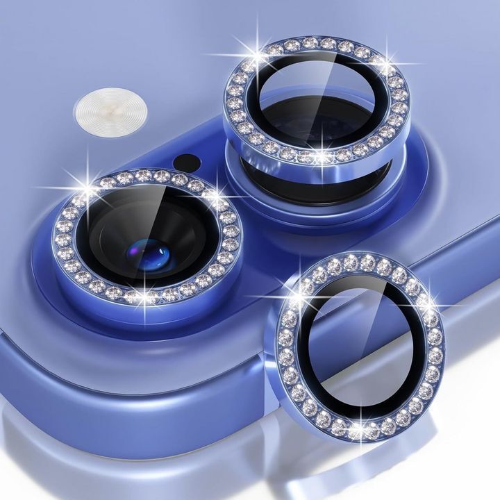  محافظ لنز الماسی برای گوشی موبایل iPhone 16 / 16 Plus با طراحی براق و درخشان 