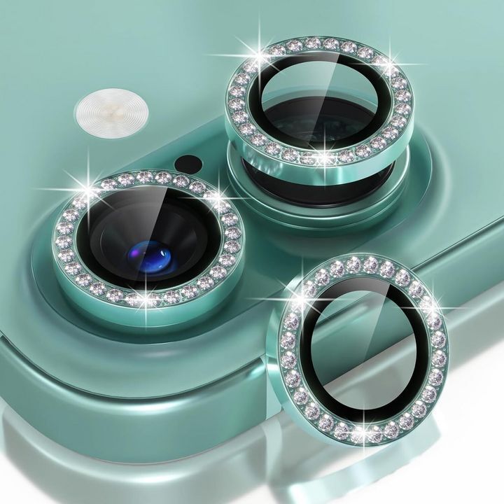  محافظ لنز الماسی با طراحی درخشان برای گوشی موبایل iPhone 16 / 16 Plus 