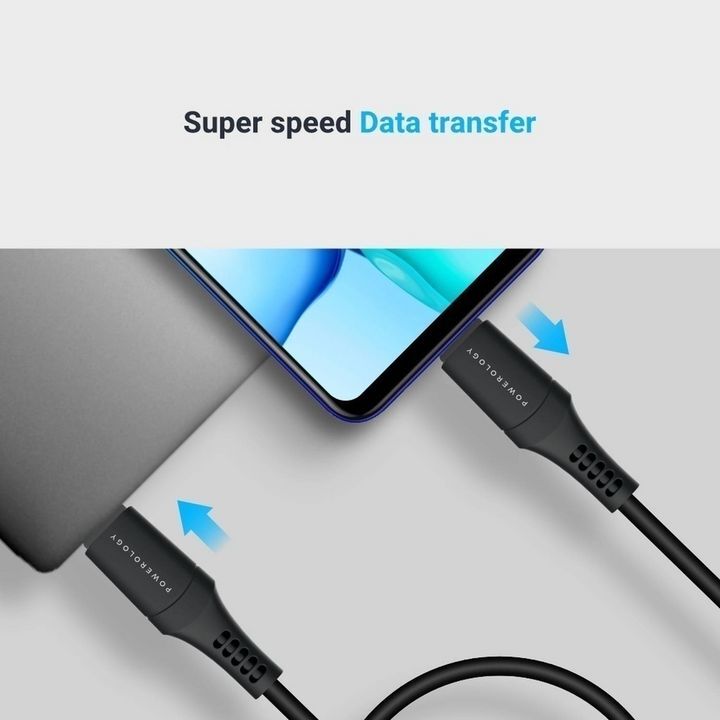  کابل تبدیل Type-C به لایتنینگ پاورولوژی مدل P12CLV2BK به طول 1.2 متر با قابلیت انتقال اطلاعات با سرعت بالا 