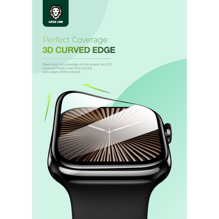  گلس 3D گرین لاین برای اپل واچ سری 10 با پوشش منحنی کامل 