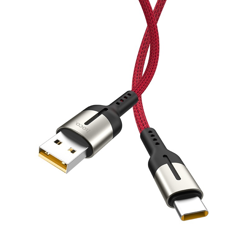  کابل USB به Type-C هوکو مدل U68 به طول 1.2 متر نمای دو سر کابل 