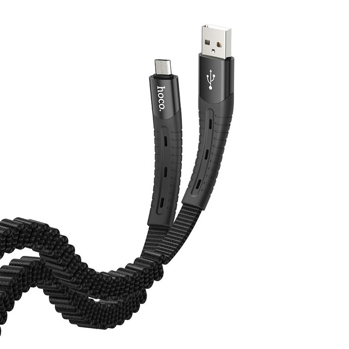 کابل USB به Micro USB هوکو مدل U78 به طول 0.8 تا 1.2 متر رنگ مشکی