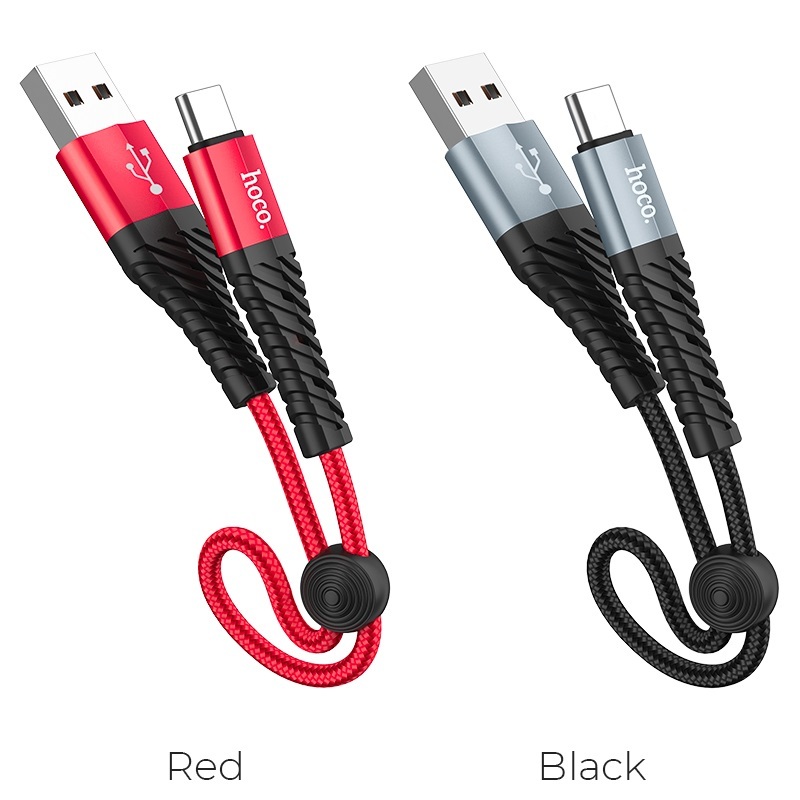  کابل USB به Type-C هوکو مدل X38 به طول 0.25 متر رنگ مشکی و قرمز 