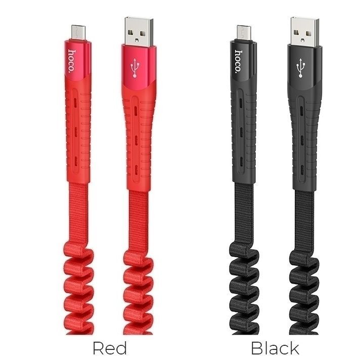  کابل تبدیل USB به Micro USB هوکو مدل U78 با طول 0.8 تا 1.2 متر در دو رنگ قرمز و مشکی 