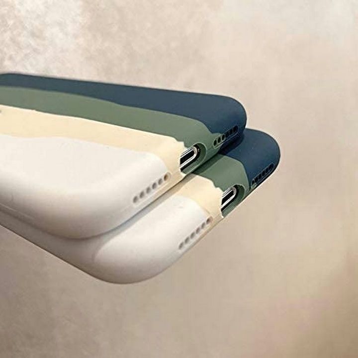 سه کاور سیلیکونی رنگین کمانی روی هم چیده شده مناسب برای گوشی موبایل اپل iPhone 11 Pro