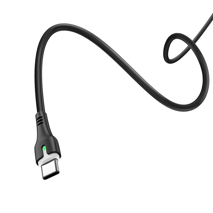  کابل USB به Type-C هوکو مدل X45 به طول 1 متر رنگ مشکی نمای یک سر کابل 