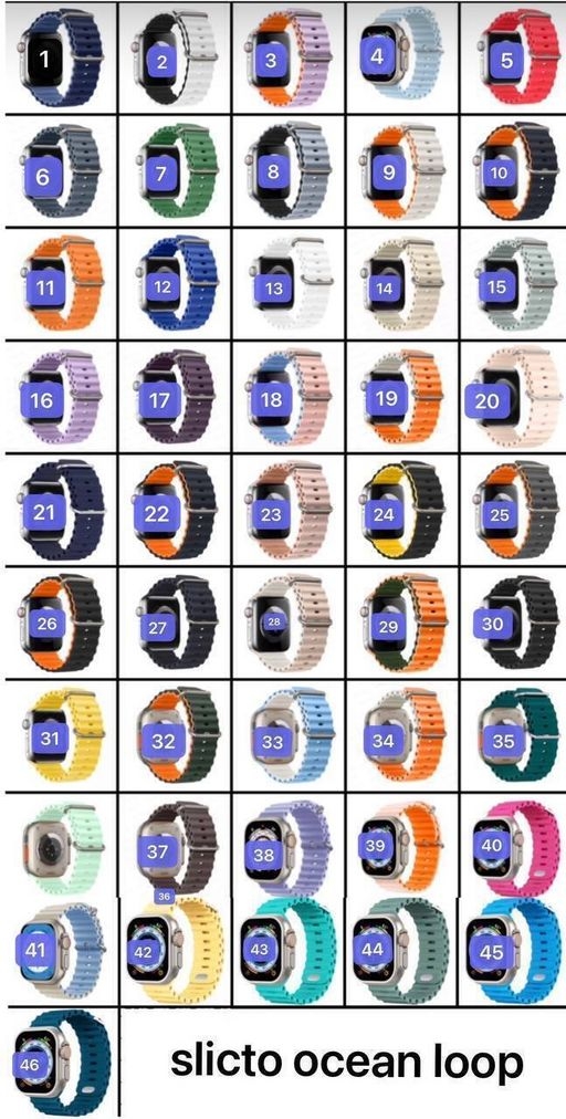  مجموعه‌ای از بندهای اپل واچ مدل Slicto Rubber Elastic Ocean با رنگ‌های متنوع 