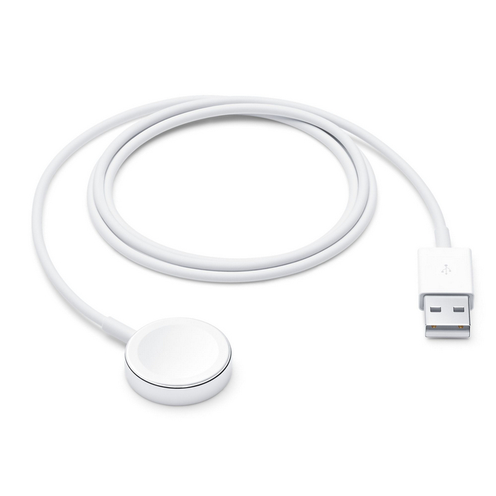 کابل شارژ اپل واچ با درگاه USB به طول 1 متر رنگ سفید نمای کلی