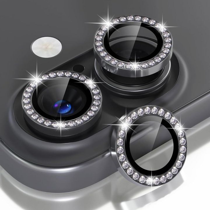  محافظ لنز الماسی برای گوشی موبایل iPhone 16 / 16 Plus با طراحی زیبا و کریستالی 