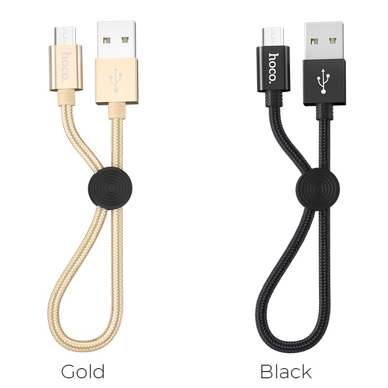  کابل USB به Micro USB هوکو مدل X35 به طول 0.25 متر رنگ گلد و مشکی 