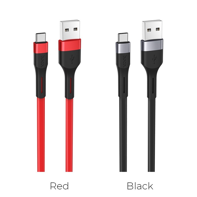  کابل USB به Type-C هوکو مدل X34 به طول 1 متر رنگ قرمز و مشکی 