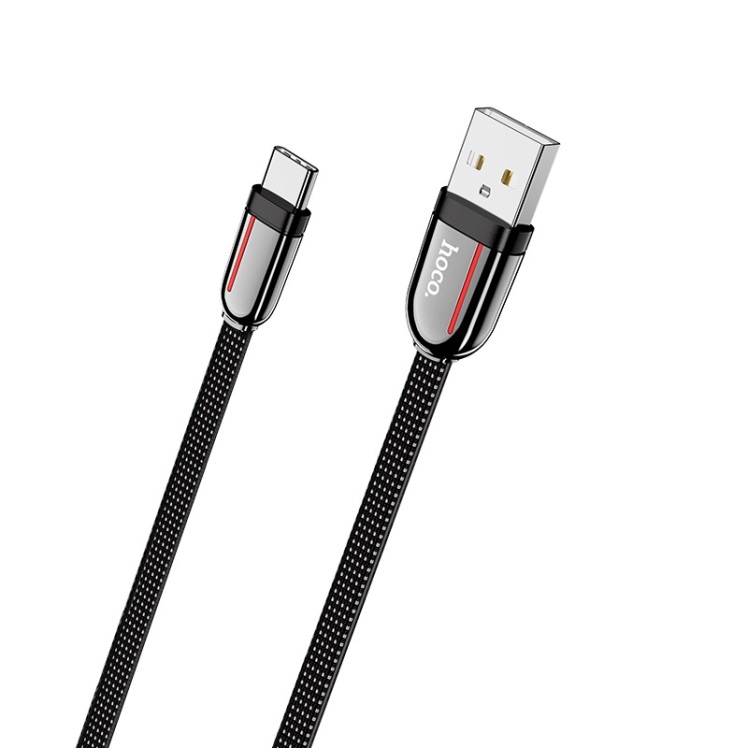 کابل USB به Type-C هوکو مدل U74 به طول 1.2 متر رنگ مشکی