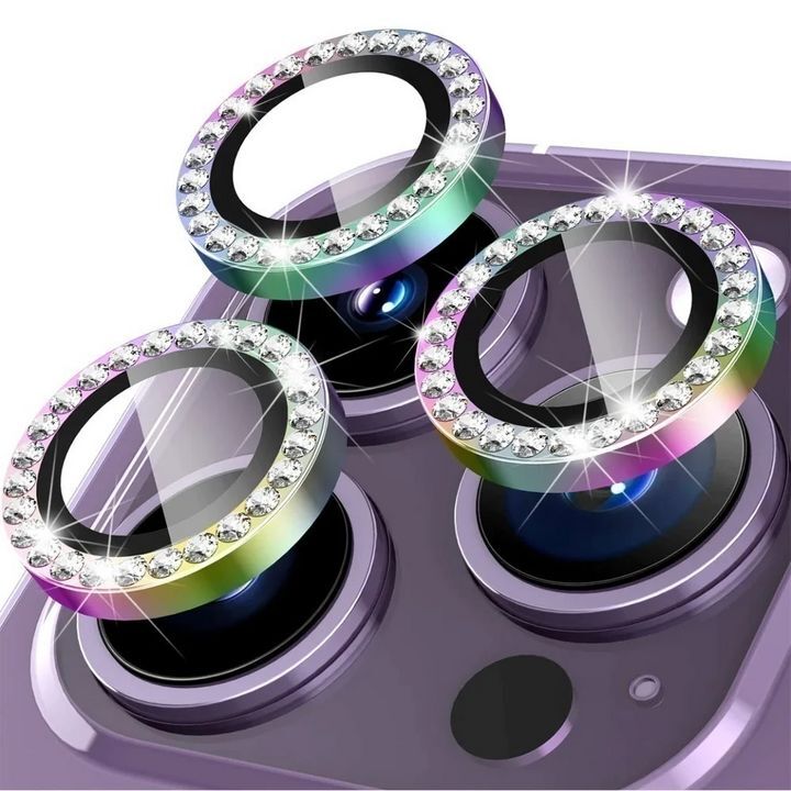 تصویر محافظ لنز الماسی با طراحی درخشان و چندرنگ برای گوشی iPhone 12 Pro Max