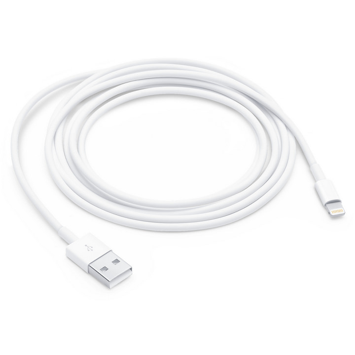 کابل تبدیل USB به لایتنینگ اپل به طول 2 متر نمای کلی کابل