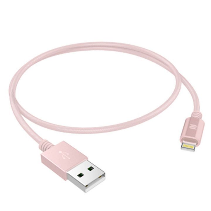 کابل تبدیل USB به لایتنینگ راک اسپیس مدل RCB0425 به طول 1 متر به رنگ صورتی