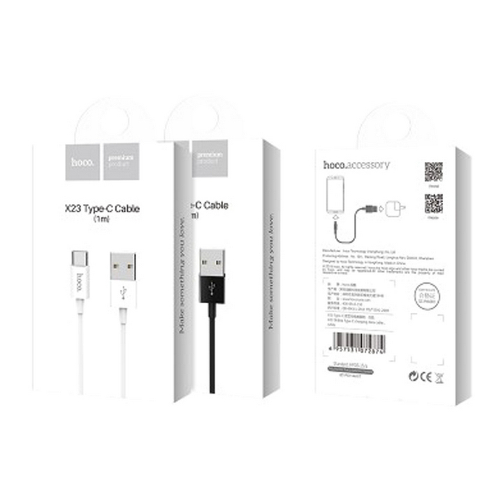  کابل USB به Type-C هوکو مدل X23 در نمای بسته بندی 