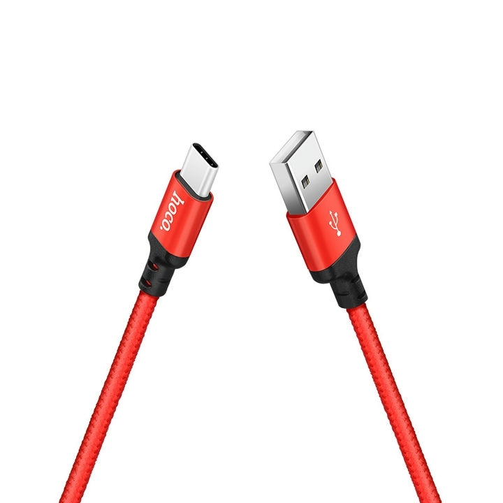  کابل USB به Type-C هوکو مدل X14 به در نمای سوکت های قرمز 