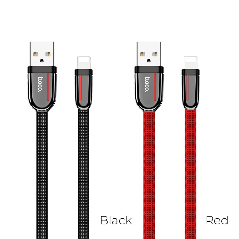  کابل USB به لایتنینگ هوکو مدل U74 به طول 1.2 متر رنگ قرمز و مشکی 