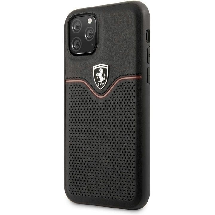  کاور چرم فراری مدل Victory Leather مناسب برای گوشی موبایل اپل iPhone 11 Pro Max با طرح برجسته و رنگ مشکی 