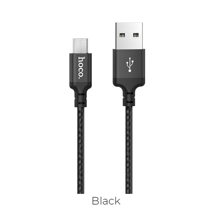  کابل USB به Micro USB هوکو مدل X14در نمای دو سر سوکت 