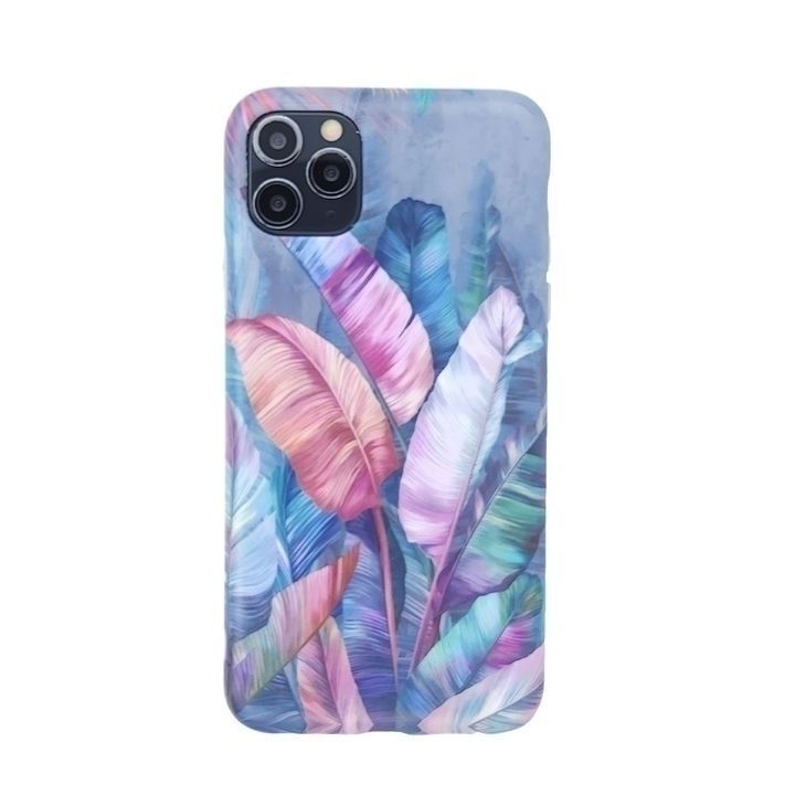 کاور مدل Lavender به همراه پاپ سوکت مناسب برای گوشی موبایل اپل iPhone 12 / 12 PRO با طرح برگهای رنگارنگ