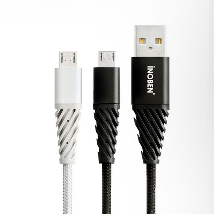 کابل USB به Micro USB آینوبن مدل Braided به طول 1.2 متر رنگ مشکی و سفید