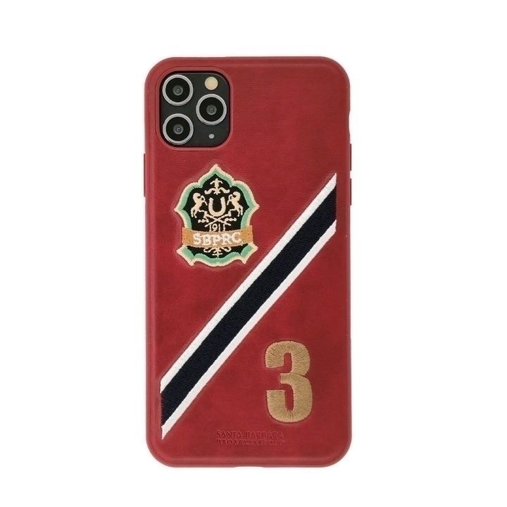  کاور سانتا باربارا مدل THIRD قرمز مناسب برای گوشی موبایل اپل iPhone 11 Pro Max با طرح اسپرت و نشان دوخت تزینی 