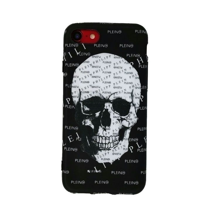  کاور مدل فلیپ پلین با طرح جمجمه برای گوشی موبایل اپل iPhone 11 با پس‌زمینه مشکی 