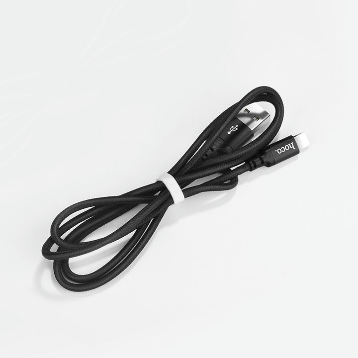  کابل USB به لایتنینگ هوکو مدل X14 در نمای کابل جمع شده 