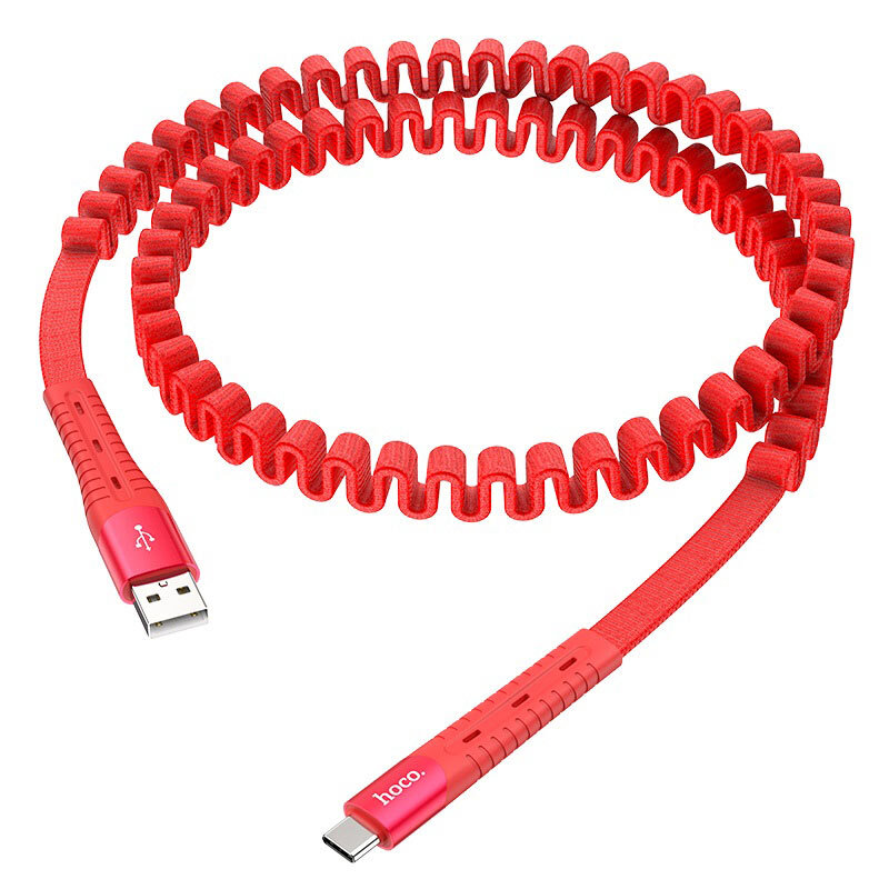  کابل USB به Type-C هوکو مدل U78 به طول 0.8 تا 1.2 متر رنگ قرمز 