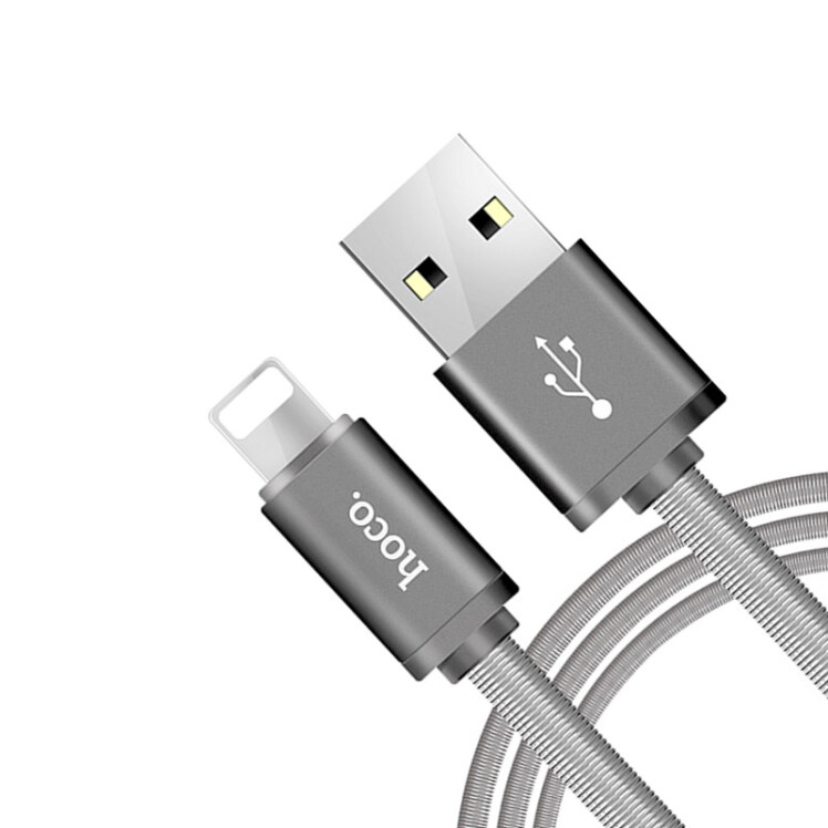 کابل USB به لایتنینگ هوکو مدل U5 به طول 1.2 متر رنگ طوسی