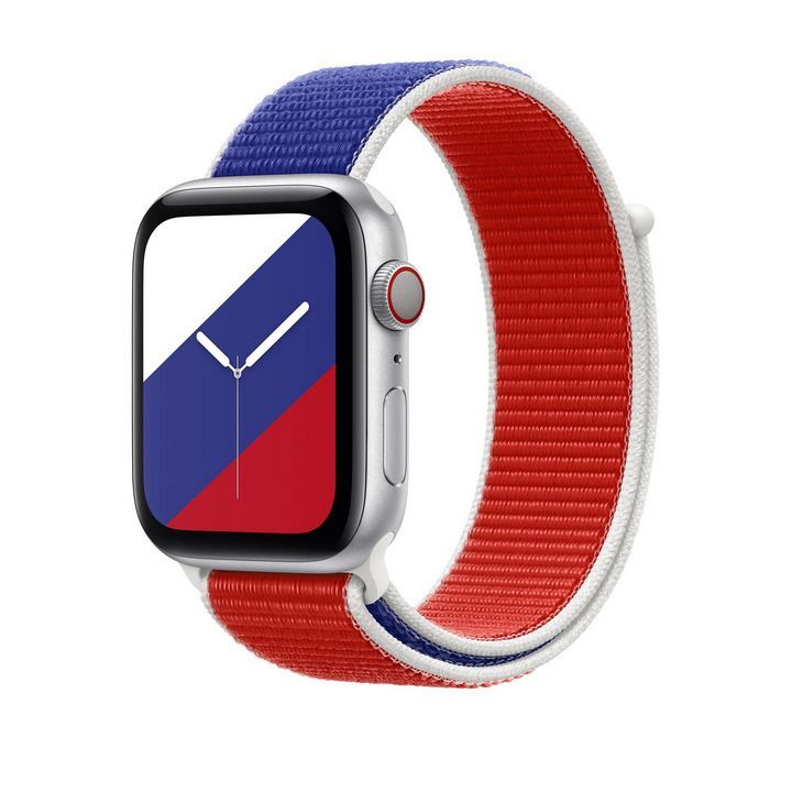 بند مجموعه بین المللی ( Russia ) اپل مدل SPort Loop مناسب برای اپل واچ سایز 42 / 44 / 45 / 49 میلی متر از نمای بغل