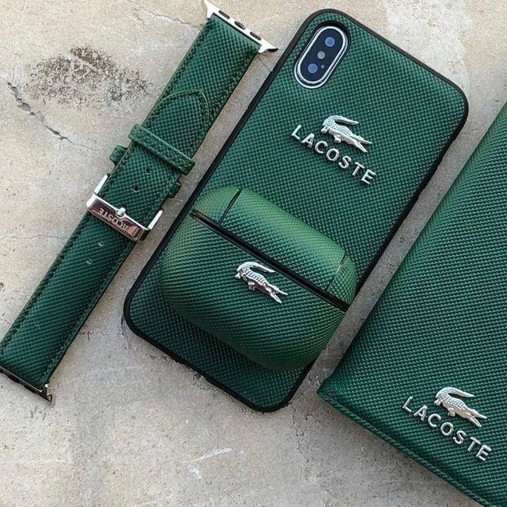 کاور لاگوست سبز رنگ مناسب برای گوشی موبایل اپل iPhone 11 Pro با طرح بافت خاص و لوگوی لاگوست