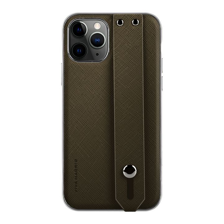  کاور ویوا مادرید مدل CRUZAR مناسب برای گوشی موبایل اپل مدل iPhone 11 Pro با طراحی بند چرمی و رنگ قهوه‌ای. 