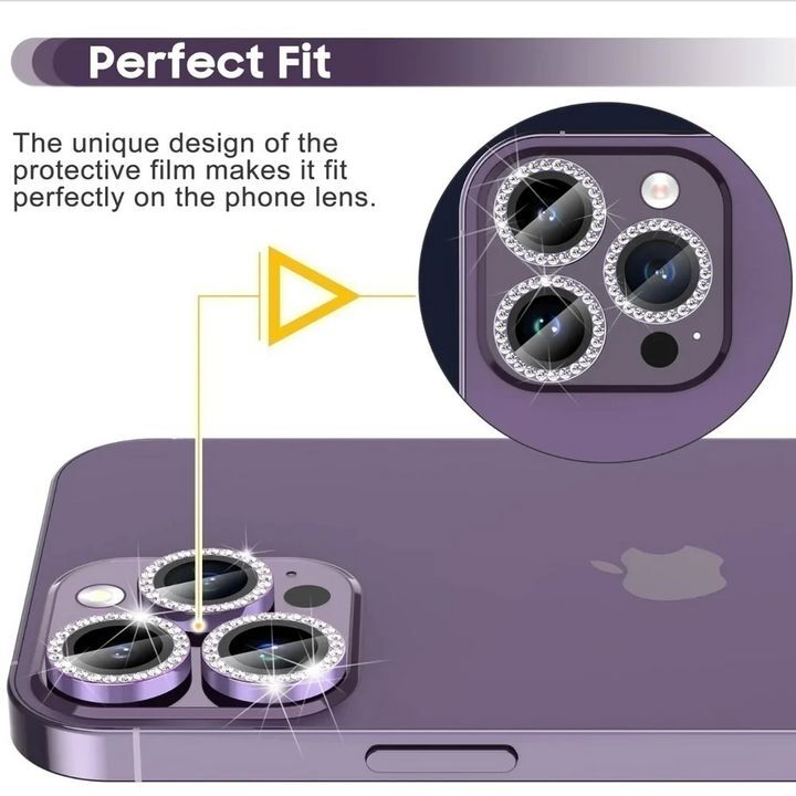  محافظ لنز الماسی مناسب برای گوشی موبایل iPhone 13 mini، طراحی منحصر به فرد برای تناسب کامل با لنز دوربین 