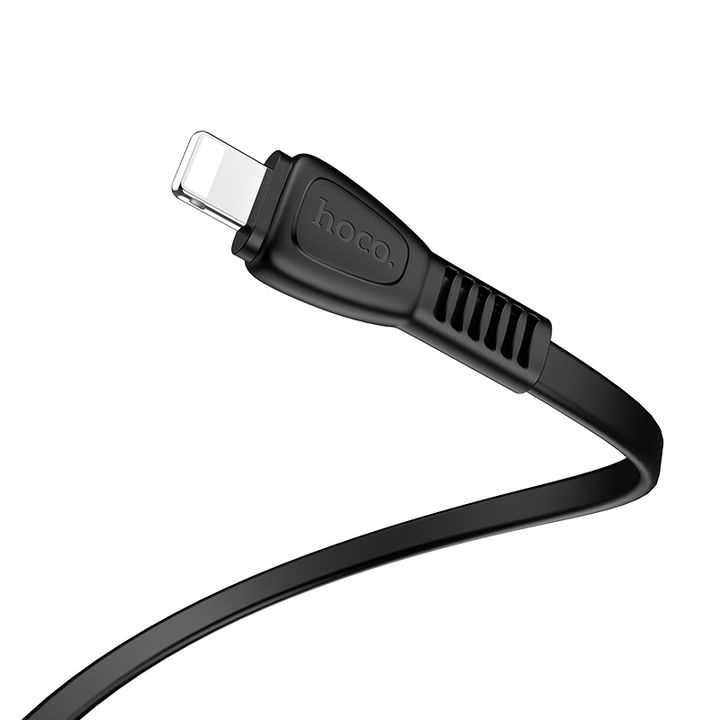  کابل USB به لایتنینگ هوکو مدل X40 به طول 1 متر رنگ مشکی نمای یک طرف کابل 