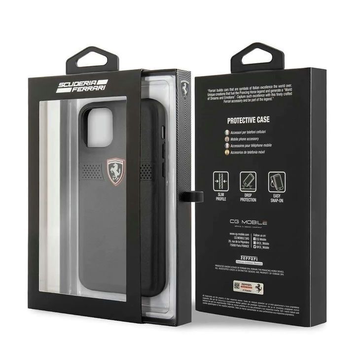  کاور فراری مدل Perforated Strip مناسب برای آیفون 11 پرو با طراحی مشبک و لوگوی فراری 