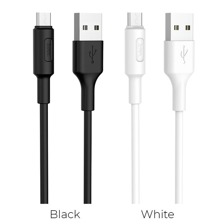  کابل USB به Micro USB هوکو مدل X25 به طول 1 متر رنگ سفید و مشکی 