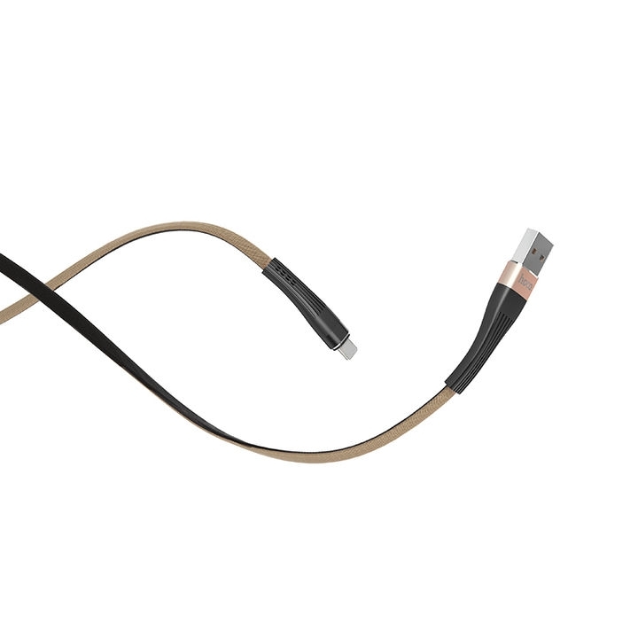  کابل USB به لایتنینگ هوکو مدل U39 به طول 1.2 متر رنگ مشکی نمای دو سر کابل 