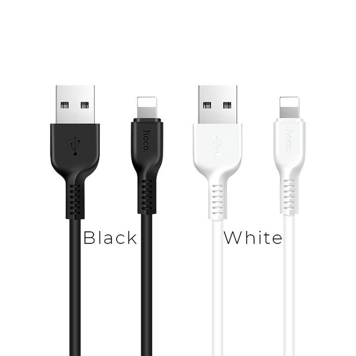  کابل USB به لایتنینگ هوکو مدل X13 به طول 1 متر رنگ سفید و مشکی 
