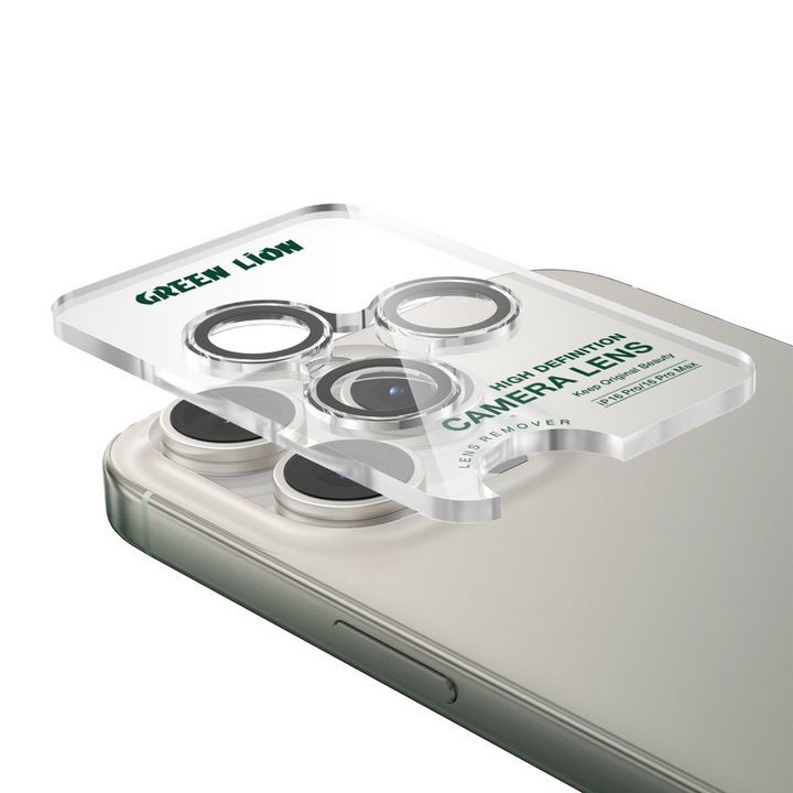  محافظ لنز Trio گرین لاین بر روی دوربین گوشی موبایل اپل مدل iPhone 15 Pro / 15 Pro Max / 16 Pro / 16 Pro Max 